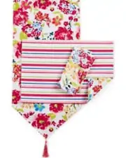 Homewear Summertime Floral Table Runner Home Decoration 14x90 in, White/Multi