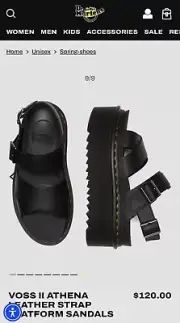 NEW DR. MARTENS VOSS II QUAD Platform Sandals Black Athena Strap Women's Sz 6-11