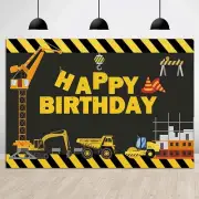 Digger Zone Dump Truck Birthday Party Background Baby Boys Indoor Outdoor Bir...