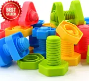 32PCS Nuts & Bolts Toys STEM Color Sorting Fine Motor Montessori Game Kids