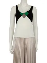 White Draped Neck Sleeveless Top