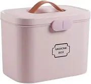 First Aid Kit Case Medicine Storage Box with Divided Compartments Family Emergency Kit for for Home Office Car (Pink)
