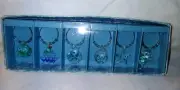 Set of 6 Pier 1 Wine Glass Stemware Drink Charms Multi-Colored / Ocean Themed