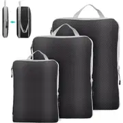 3 Pcs Packing Cubes Luggage Storage Organiser Travel Compression Pouch Suitcase