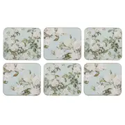 6PK Ashdene Elegant Rose 11cm Hardboard/Cork Coaster Square Mat Tableware Mint