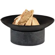Wildtrak Outdoor 59cm Fire Pit Bowl w/ 40cm Granito Round Stone Base Black/Grey