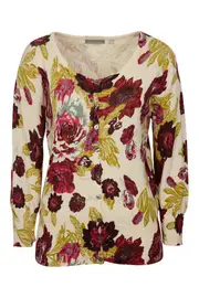 Flower Print Cardigan--ORI-8063