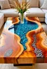 Beautiful Look Epoxy Resin Art Epoxy Resin Table Top Accacia Wood Table Top Deco