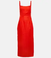 [SIR] SIR Primrose ruched linen maxi dress AU 6 red