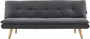Sarantino 3 Seater Sofa Bed Lounge Couch Furniture Home Linen Fabric Dark Grey