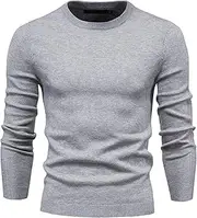 [Qolkmuiy-GJ] Men's Classic Turtleneck Pullovers Cable Knit Thermal Pullover Sweatshirt Casual Soft Twist Knitted Sweater, Grey 1, Small