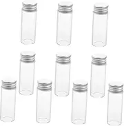 MUCKLILY 20 Pack of Glass Bottles with 22mm Aluminum Lids Storage Containers for Candy Tea Handmade Leakproof and Practical