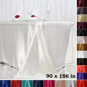 15 pcs 90x156" RECTANGLE Satin TABLECLOTHS Wedding Party Banquet Catering Linens