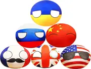 Country Ball Plushies 6pcs - 4" Mini Pendant Stuffed Toys for Kids