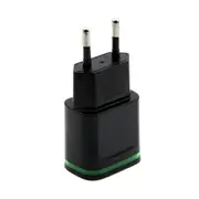 2PCS 2 Ports LED Light USB Charger 5V 2A Wall Adapter Mobile Phone Micro Data Charging for Phone black
