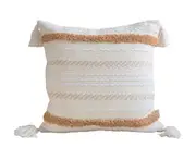 P18 45*45cm Brown Hand-woven Tufted Tassel Pillowcase Ins Nordic Style Waist Cushion Living Room Sofa Cushion Cover