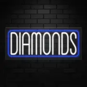 Diamonds Neon Sign for Retail Displays | LED Flex Neon | 30"W x 12"H x 1"D