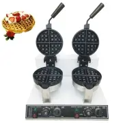 110V Double Station Rotary Waffle Machine Commercial Non-stick Waffle Maker
