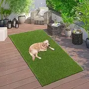 MJIAHOMDEC Artifical Grass Turf 3x5ft Fake Grass Mat Realistic Synthetic Grass Rug Outdoor Indoor Fake Grass for Dogs Mats Grass Pad for Dogs Patio Garden Lawn Home Backyard