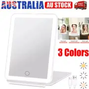 72LED Travel Makeup Mirror 3 Color Light Rechargeable Touch Sensor Beauty Mirror