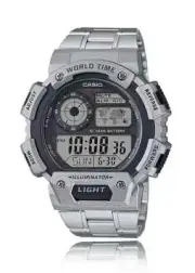 Casio Men's Digital Watch AE-1400WHD-1A - Sporty Silver-Tone with World Time and