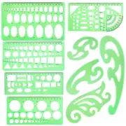 9 Pieces Drawings Templates French Curve Geometric Templates Measuring Rulers...