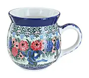 Blue Rose Polish Pottery Blush Bouquet Bubble Mug