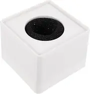 BAZEITFLOW Portable White Abs Square Cube Shaped Microphone Logo Flag Station Mic Logo Flag for Interviews Events and Broadcasting Easy to Carry Durable Design