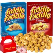 Fiddle Faddle Popcorn Snack | Caramel & Butter Toffee Flavors with Roasted Peanu
