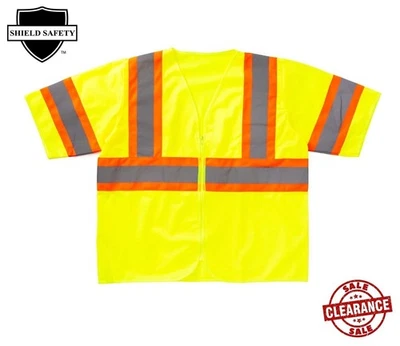 25 Pieces Yellow Safety Vest 6XL High Visibility Reflective ANSI Class 3