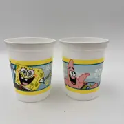 Vintage 2004 Viacom Plastic SpongeBob Cups - Set Of 2 - BRAND NEW