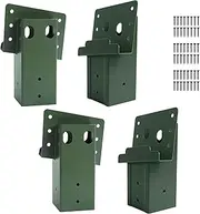 Deer Stand Brackets, 4Pcs Green Outdoor 4"x 4" Compound Angle Brackets for Outdoor Platforms, Deer Hunting, Shooting Shacks, Observation Decks and Tree Houses