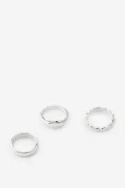 [Supré] Supré - Plated Ring Pack - Silver plated/heart M/L SILVER PLATED/HEART