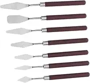 Hohopeti Art Knife Set 7pc Palette Knife with Stainless Steel Blade and Wooden Handle Perfect for Oil Painting and Watercolor