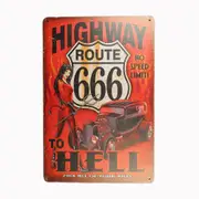 Tin Sign Highway Hell Sprint Drink Bar Whisky Rustic Look