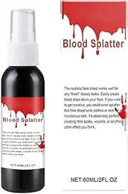 Spray Blood, 60ml Washable Realistic Vampire Blood, Fake Blood Splatter Party Props Halloween Makeup for Zombie Vampire Cosplay