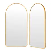 2 Set La Bella Gold Wall Arch Mirror Arc Aluminum Frame Makeup Decor Bathroom Vanity 50x100cm