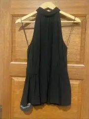 BNWT SASS & BIDE High Neck Black Sleeveless Top Size 38 RRP$290.00