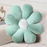 Flower Floor Pillow, Daisy Flower Throw Pillow Cute Seating Cushion Toy Flower Plush for Office Sofa Reading Room Decoration(15.7'',Green)