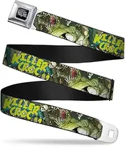 'Buckle-Down Men's Seatbelt Belt Kids, Batman/Robin Issue. Killer Croc # Cover Pose Greens, 1.0'' Wide-20-36 Inches'