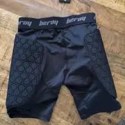 BEROY MENS SM COMPRESSION PADDED BASEBALL SHORTS BLACK