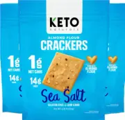 Keto Low Carb Crackers (Sea Salt) Keto Friendly Zero Carb No Sugar Added Gluten