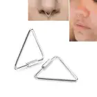 1pc 22G Silver Endless Ring Triangle Steel Hoop Helix Nose Nostril Daith 8-12mm