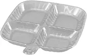 Divided Plates,Four-Grid Divided Seasoning Plate - Square Household Compartmentalized Fruit Dish Tableware Dishwasher-Safe for Camping School Hospital Home Travel