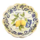 x4 Shabby Chic Lemon MELAMINE Cereal Bowl Set Blue Floral Postage Stamp France