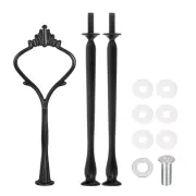 6 Set 3-Tier Cupcake Stand Hardware Fittings for Cake Stand, Crown Black