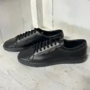 NWT Saint Laurent Brooklyn Low-Top Round Toe Leather Sneakers Nero Men's 44 / 11