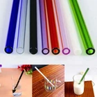 4pcs Tea Bar Pipette Reusable Pyrex Glass Drinking Straw Straight Bend
