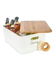 [Little Label Co] Storage Container with Bamboo Lid in White