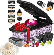Vegetable Chopper | Vegetable Chopper Slicer Onion Cutter,Kitchen Gadgets Hand Tools, Onion Dicer Slicer Cheese Grater for Salad Veggie Carrot Fruit, Home Must Haves